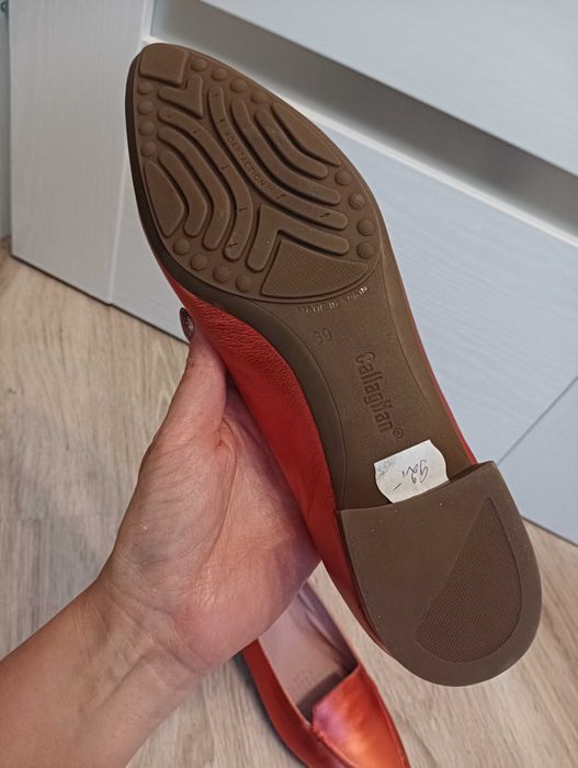 Super cena!!! Mokasyny skórzane, metaliczne, pomarańczowe rozmiar 39