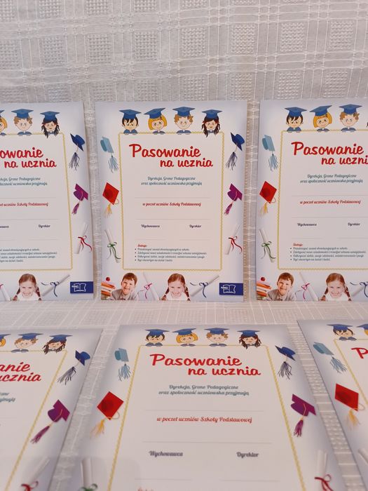Dyplomy 20szt, na pasowanie uczniów klasy pierwszej, nowe