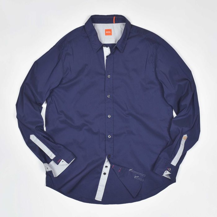 Чоловіча сорочка HUGO BOSS розмір XL XXL 2XL // бавовна поліамід рубашка довгий рукав