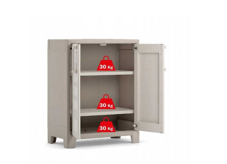 Niska szafa ogrodowa do piwnicy garażowa balkonowa wodoodporna O201