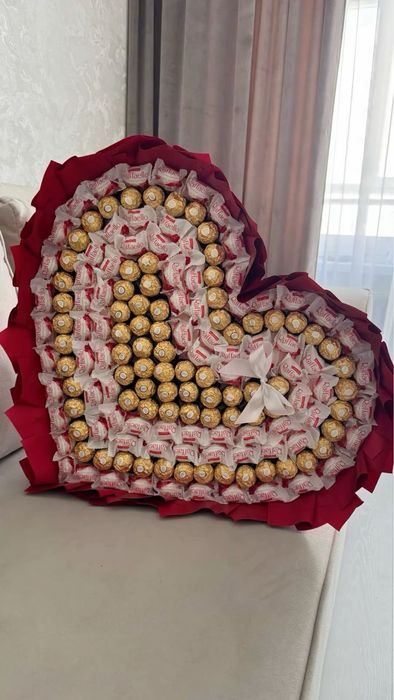 Букет с конфет, фуд букет букет с сухофруктов 14 февраля день влюбленн