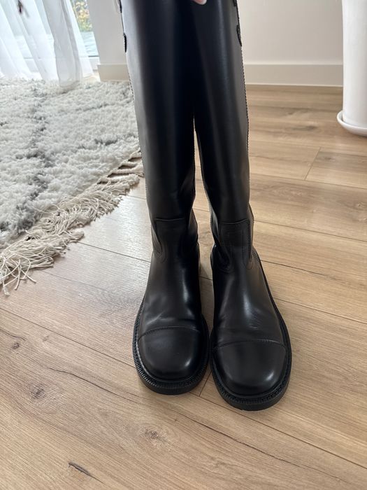 Buty kozaki skóra naturalna chanel 39