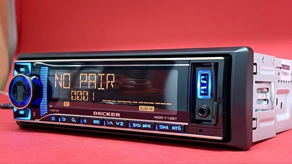 Магнітола у автомобіль 1DIN Decker MDR-112 | Потужний звук + Bluetooth