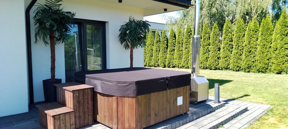 Jacuzzi balia bania basen jakuzzi całoroczne na taras działkę ROD ogród pomost do sauny