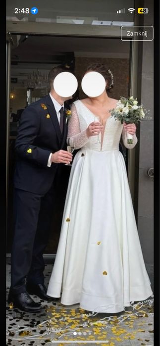 Elegancka, klasyczna suknia ślubna w literę A