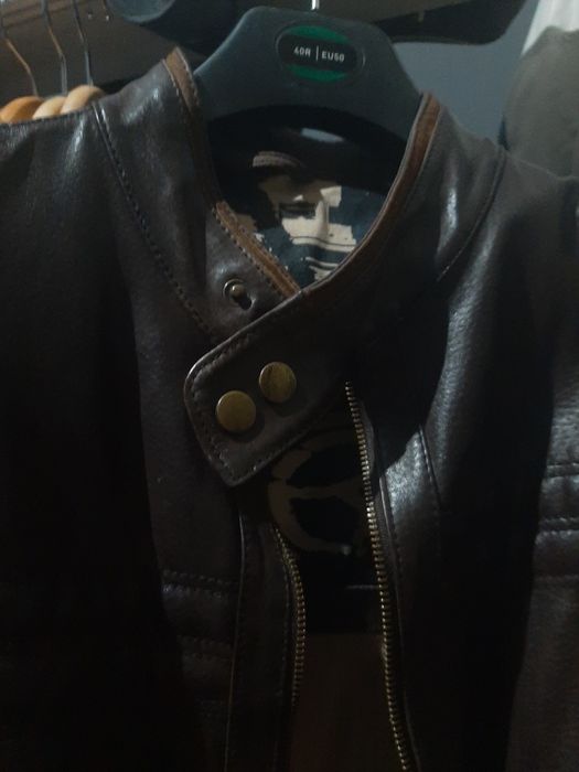 Casaco pele motard biker