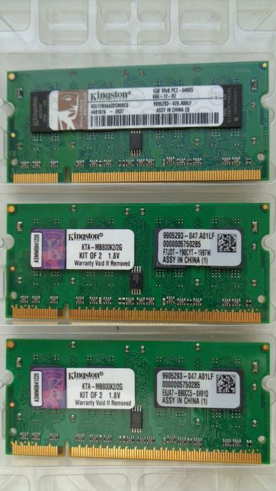 ОЗУ Оперативна пам'ять Kingston SO-DIMM DDR2-800 MHz 1 GB PC2-6400.