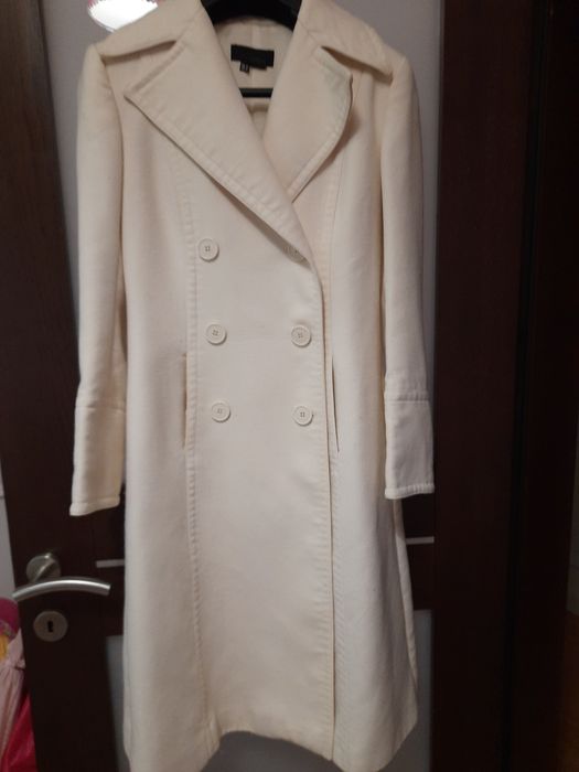 Elegancki płaszcz bialy/beżowy ZARA M