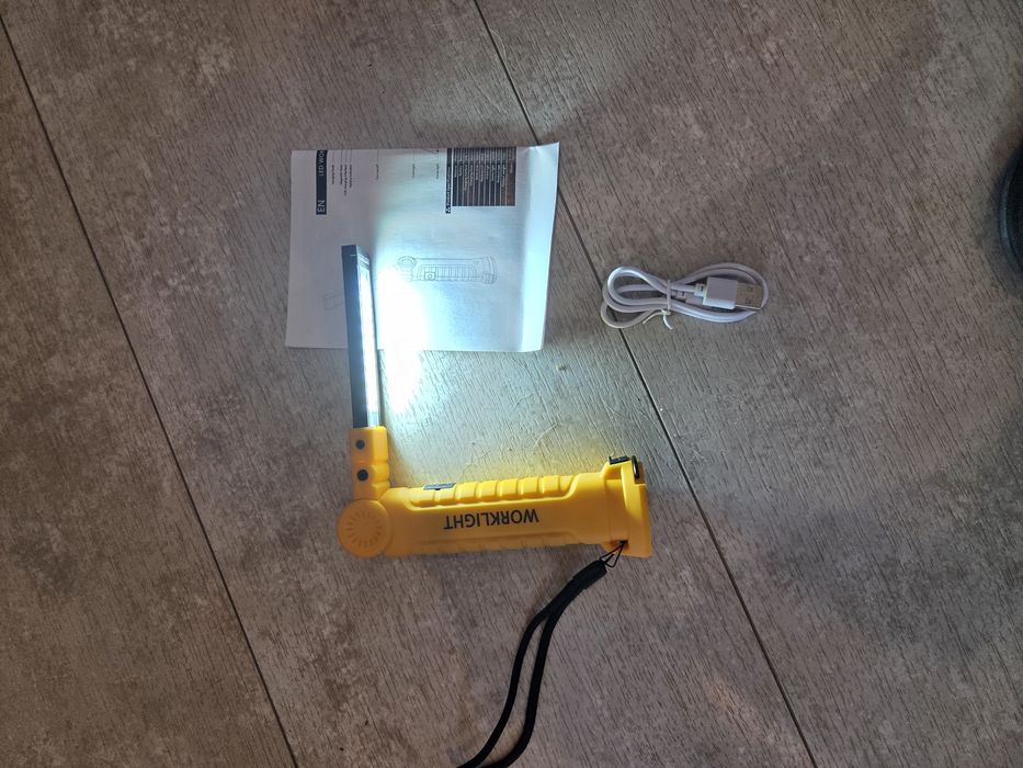 Latarka LED Lampa Warsztatowa z Magnesem Hakiem Akumulator USB