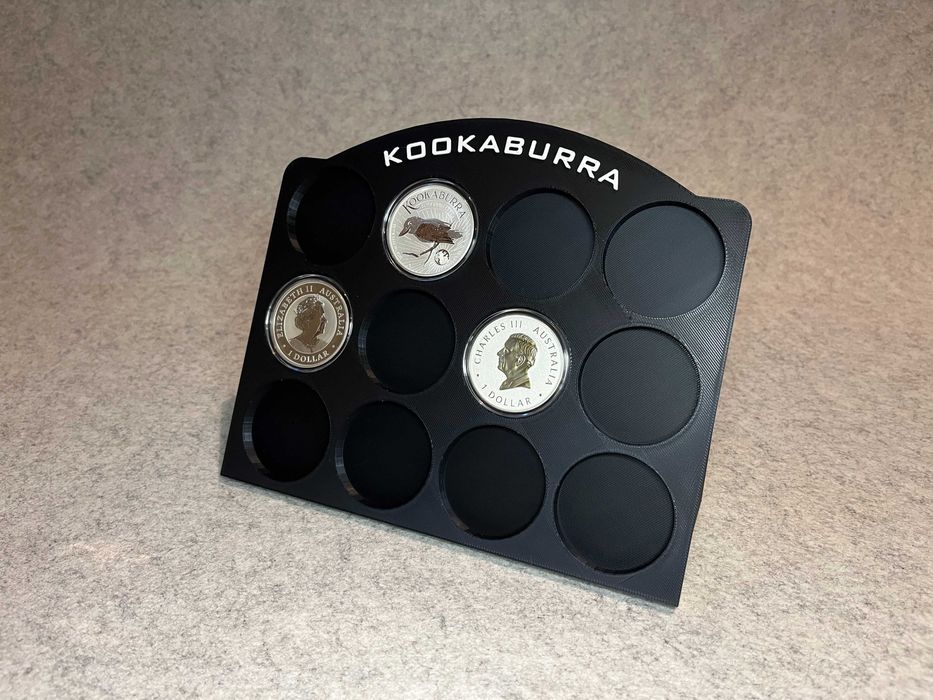 Ozdobny stojak etui na srebrne monety 1oz Australian Kookaburra