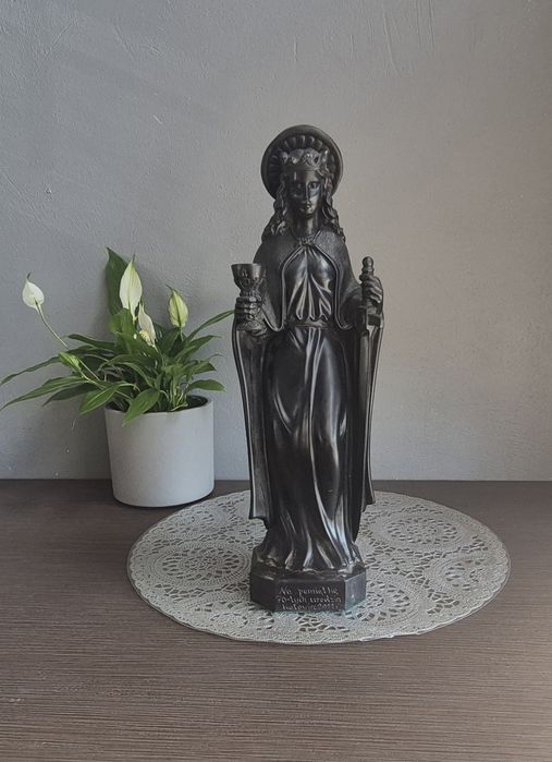 Duża figurka św. Barbary z grafitu 40cm