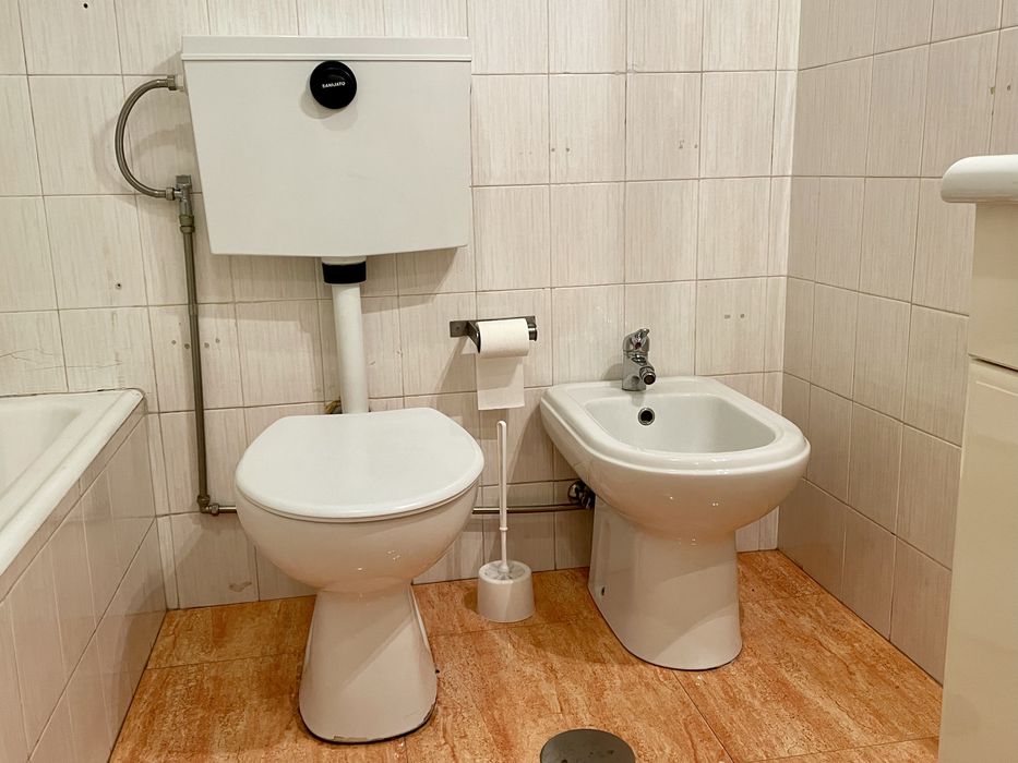 Móvel Casa de Banho+Espelho+Sanita C/Autoclismo Exterior+Bidê