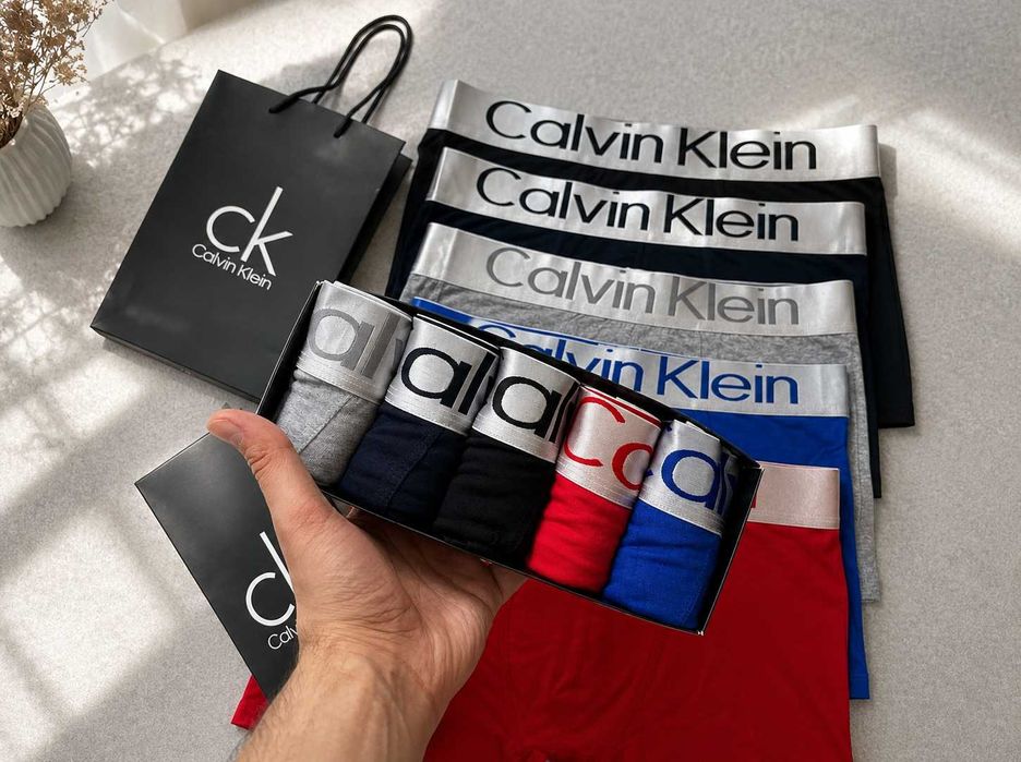 5шт - 530грн | Чоловічі труси Calvin Klein CK 5шт | Боксери 95% бавовна | Набір M-3XL