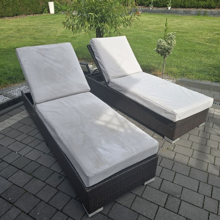 Leżaki ogrodowe z technoratanu brazowe a casa mia