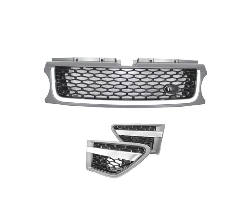 GRELHAS + ENTRADAS DE AR LATERAIS RANGE ROVER SPORT 10-13 LOOK AUTOBIOGRAPHY CINZA PRETO