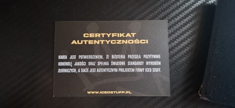 Łańcuszek naszyjnik ICED STUFF białe złoto z certyfikatem