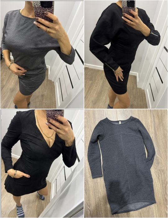 Платье туника флис Zara замш Asos xs-s серое черное