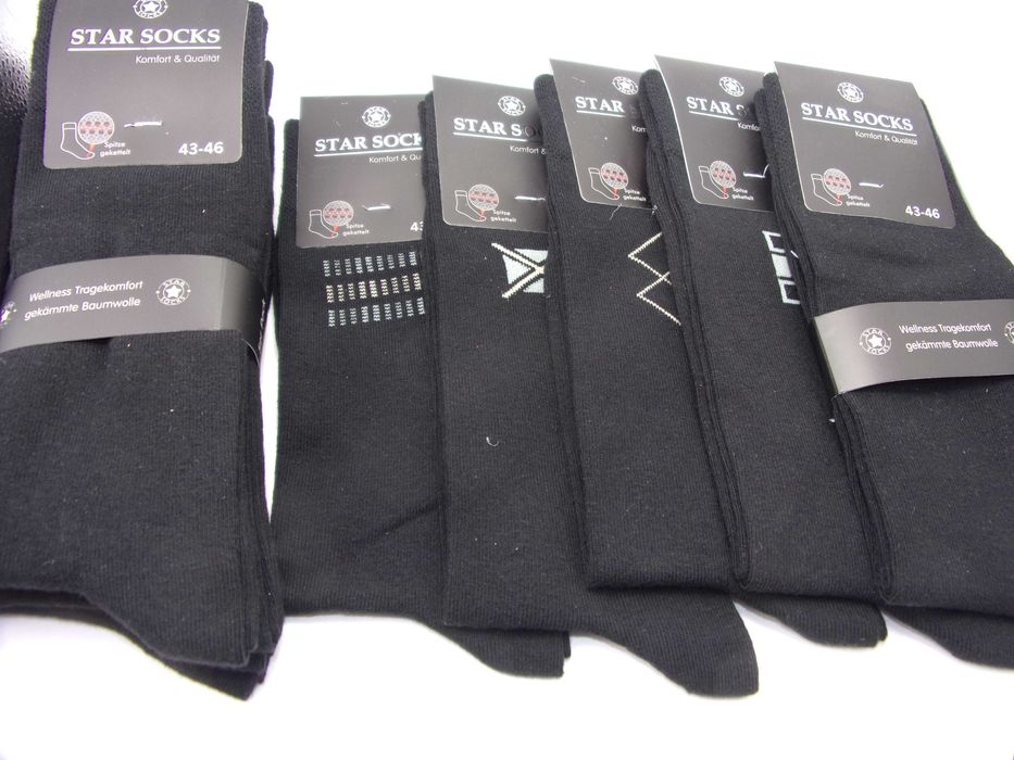 5x Skarpety bawełniane męskie, czarne 43/46 , art 6519