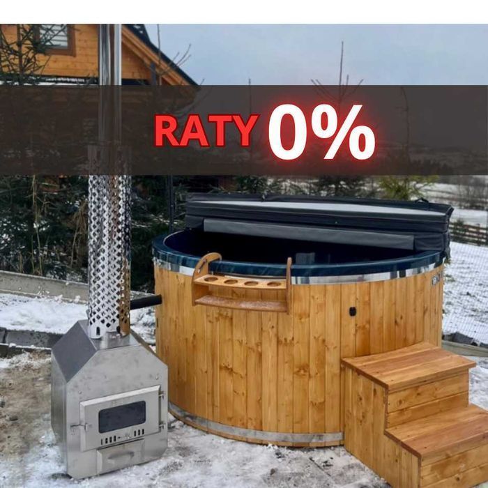 Balia ogrodowa HYDRO VITAL 2 | Jacuzzi ogrodowe całoroczne SPA | Bania z piecem na drewno i hydromasażem | Jakuzzi masaż jaccuzi