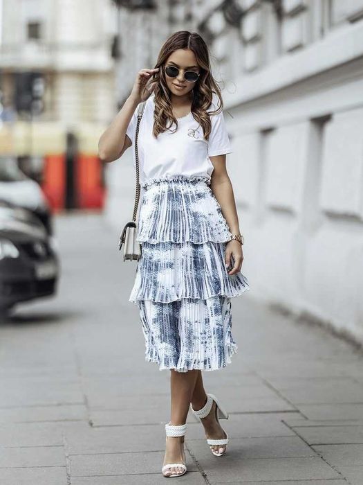 COCOMORE Spódnica Midi z falbanami plisowana rozmiar 38