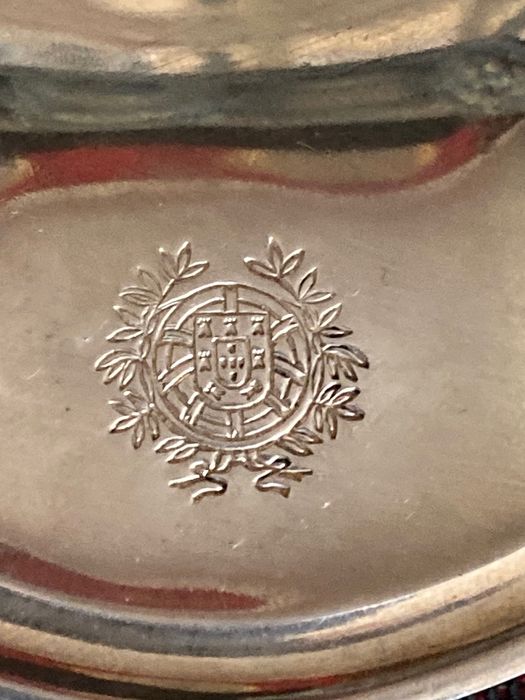 Concha Vieira de Escargots Caracóis Prata Christofle Brasão 13,2 cm