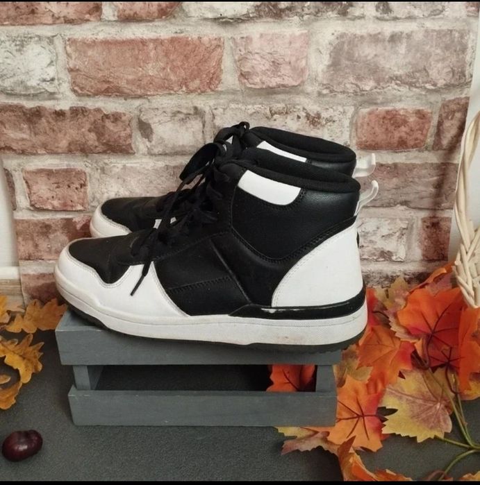 VANITY sneakersy za kostkę r. 43 czarno-białe  MĘSKIE