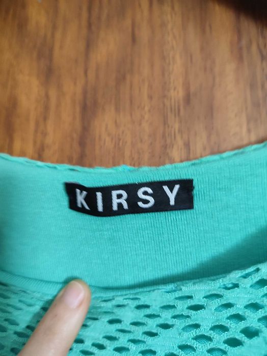 Top Verde Água Mangas Borboleta