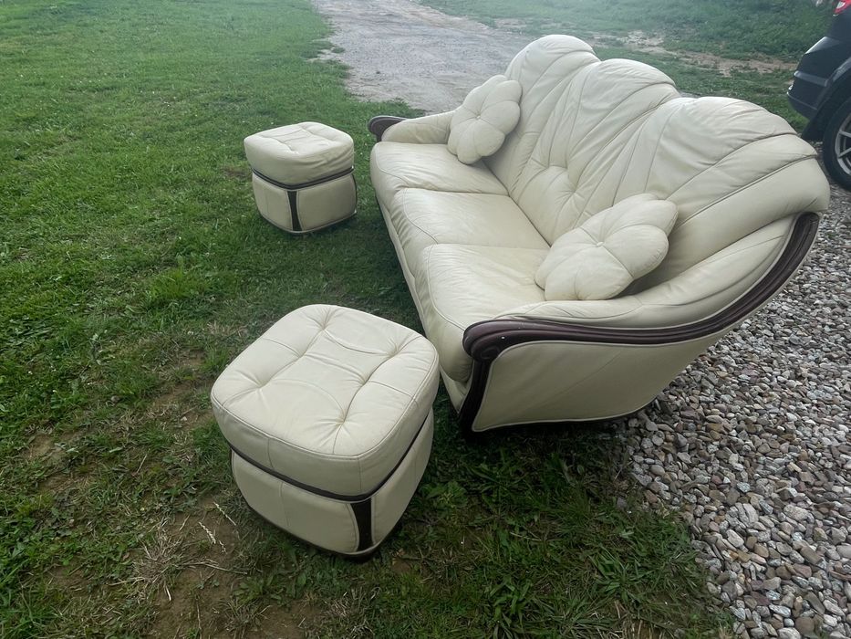 Meble skórzane komplet