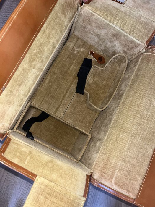 Mala de fotografia Vintage em pele, anos 70 Nikon