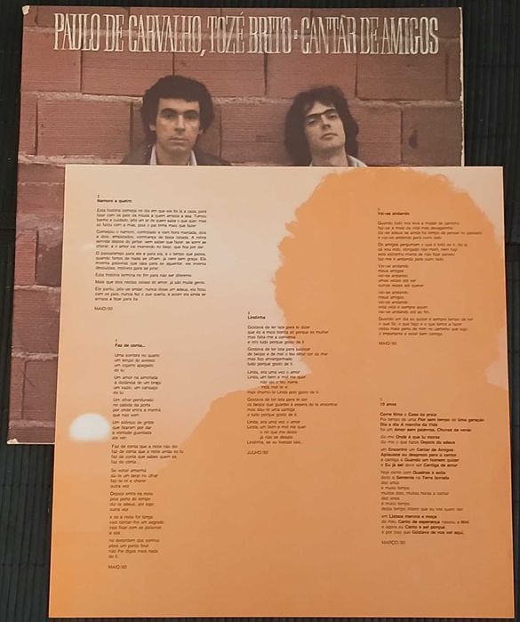 Paulo De Carvalho & Tozé Brito - Cantar De Amigos (Vinil / LP)