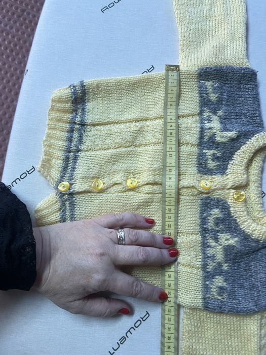 Casaco de la feito a mão, amarelo e vinza