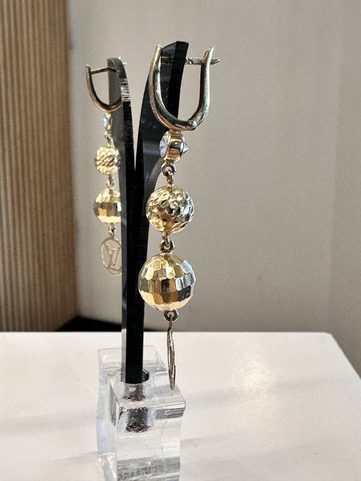 Złote długie kolczyki próba 585