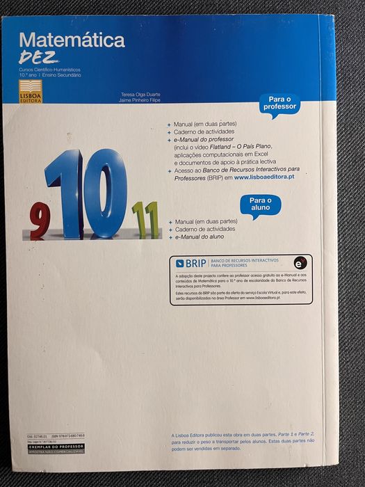 Matemática - 10°ano - Lisboa Editora