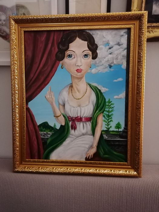 Fuck you, akryl na płótnie (feminizm, patriarchat)