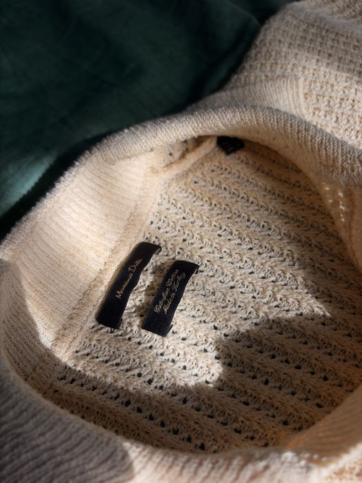 Ціна договірна! В’язане поло Massimo Dutti чоловіче M кремове стан ідеальний