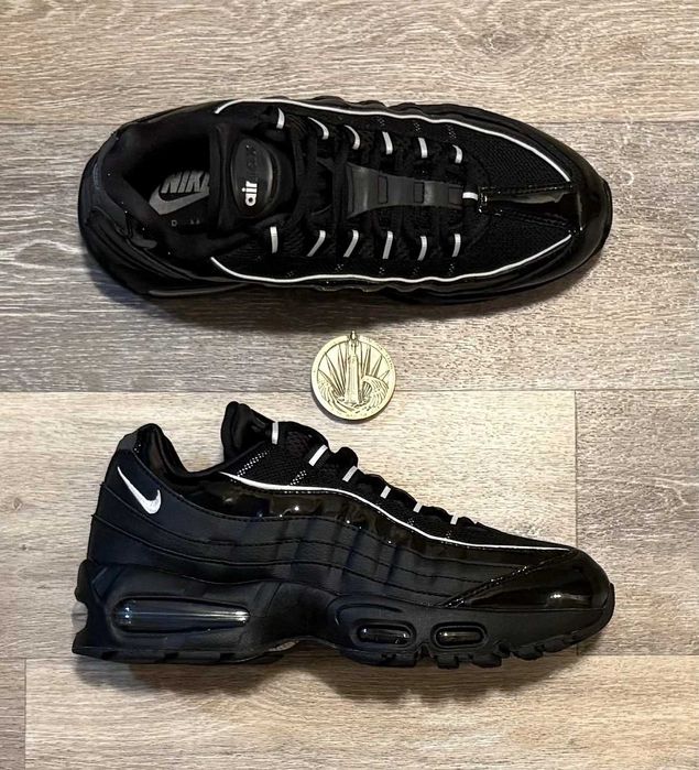 (БЕЗ ПЕРЕДОПЛАТИ) Кросівки Nike Air Max 95 OG Big Bubble Black Patent чорні лаковані преміальні
