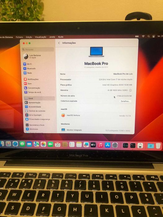MacBook Pro 13" intel i7 SSD 500GB com Bateria Excelente