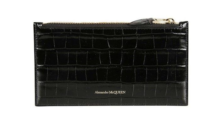 Alexander McQueen Embossed carteira de mulher nova