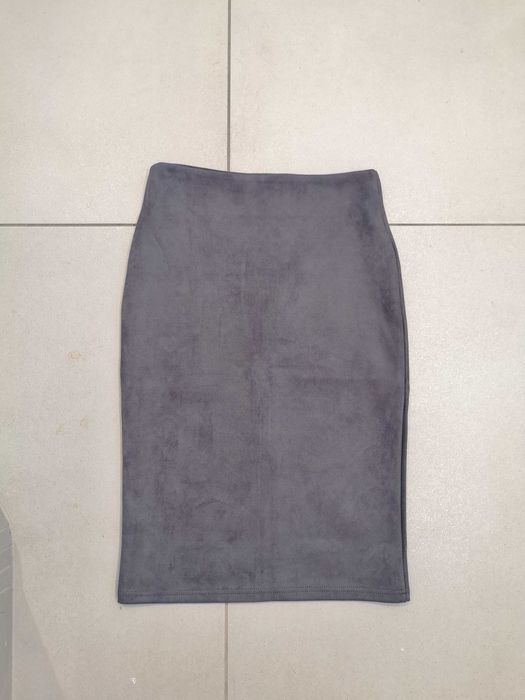 Spódnica midi S M imitacja zamszu elegancka