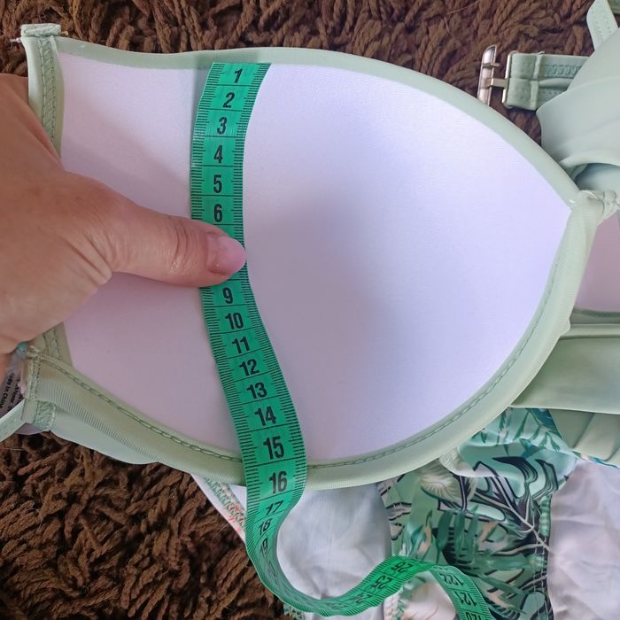 L Strój bikini kąpielowy 3 częściowy miętowy  plażowy