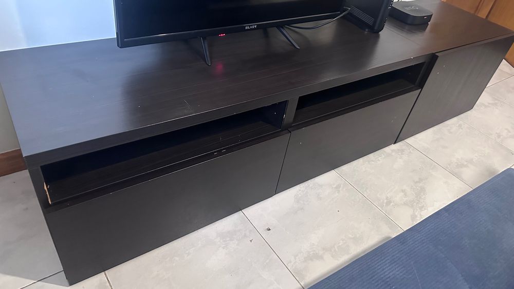 Estante rack para tv preto