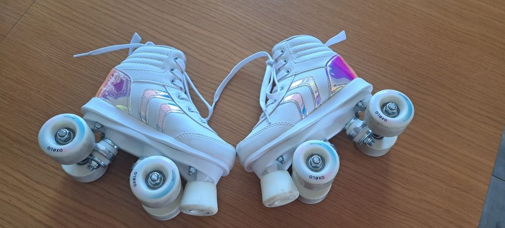 Wrotki dla dzieci Oxelo Quad 100 z hologramem rozm. 32