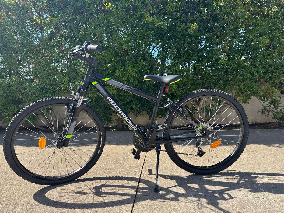 Bicicleta RockRider 8-12 Anos Preta e Verde