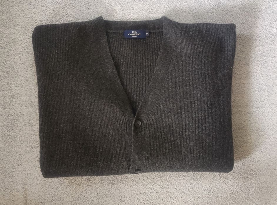 Kardigan sweter damski E.B. Company rozm XXL 100% Wełna grafitowy