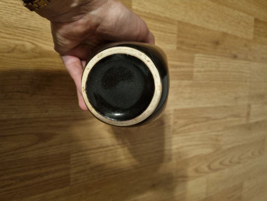 Ceramiczny gliniany dzbanek oliwa mleko 18,5 cm ciemny brąz