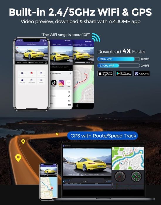 AZDOME M550PRO com GPS