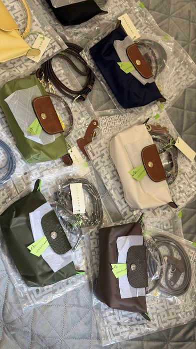 Сумка Longchamp mini le pliege + ремінь  і брелок тренд 2026 року