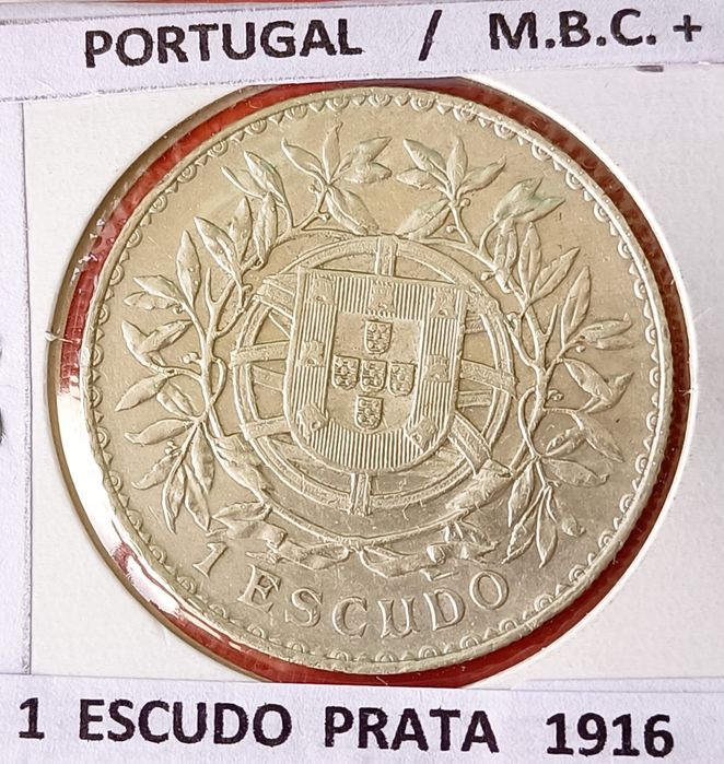 3 Moedas De 1 escudo em   Prata  da Primeira  República Portuguesa