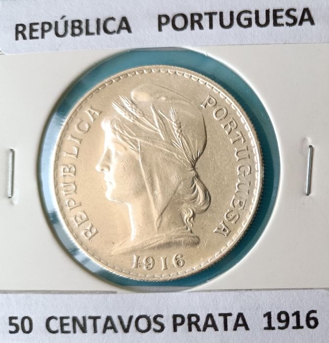 4 Moedas  de 50 centavos da 1⁰ República Portuguesa ( prata )