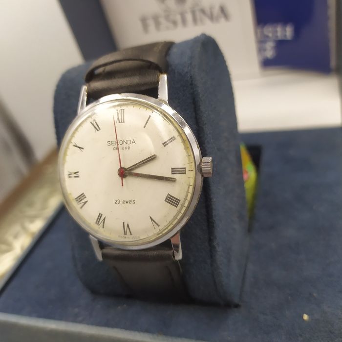 Zegarek sekonda mechaniczny de luxe 23jewels